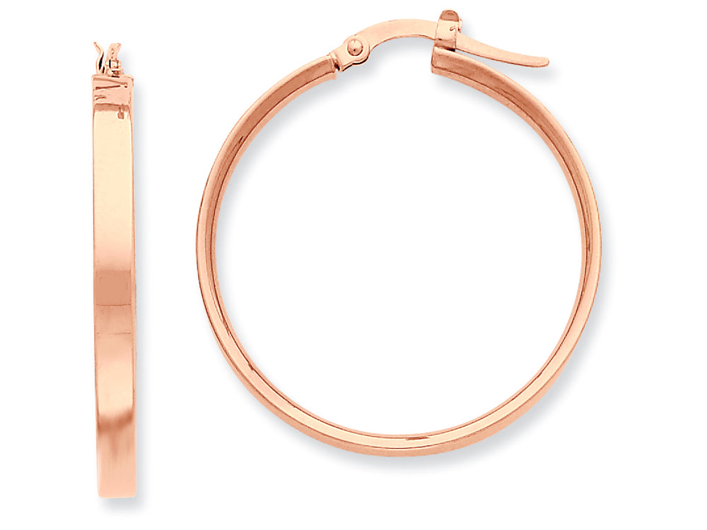 FJC Finejewelers 14k Plated Rose Rhodium Hoop Earrings