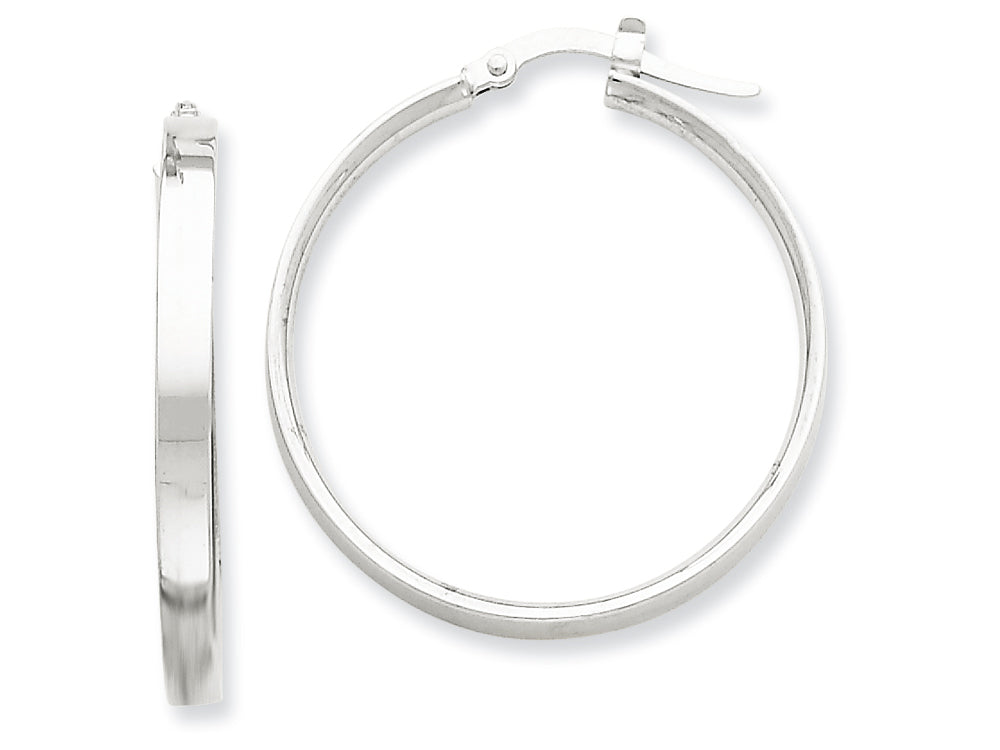 FJC Finejewelers 14k Yellow Gold with White Rhodium Hoop Earrings