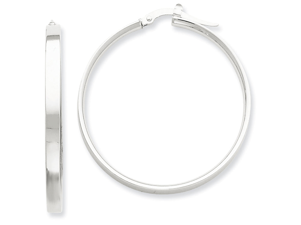FJC Finejewelers 14k Yellow Gold with White Rhodium Hoop Earrings