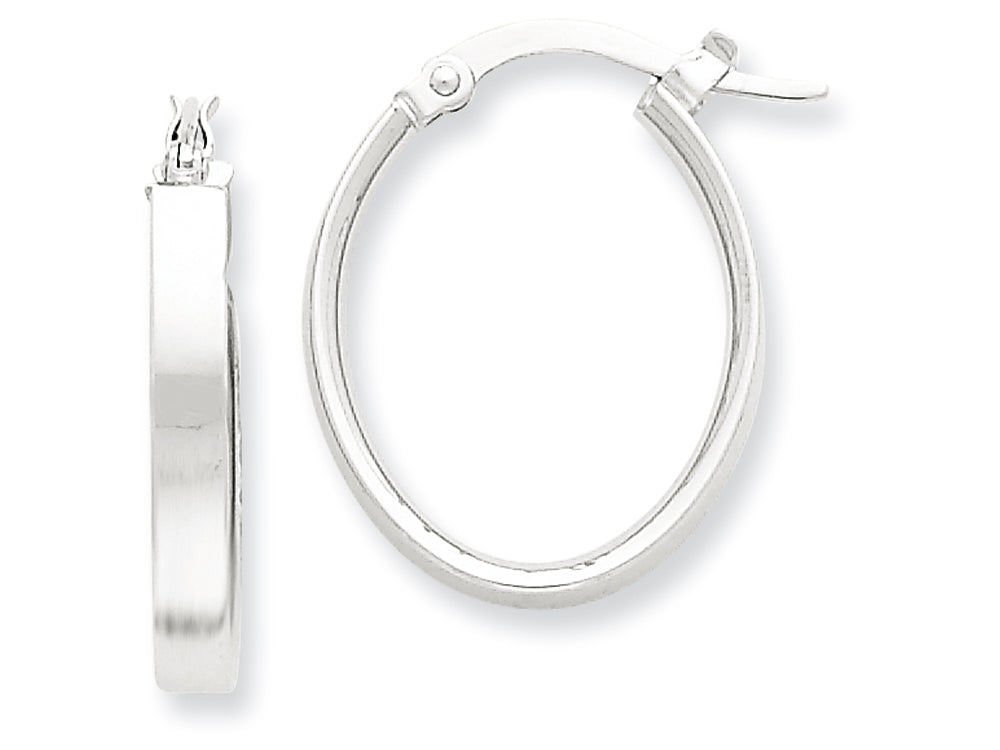 FJC Finejewelers 14k Yellow Gold with White Rhodium Oval Hoop Earrings