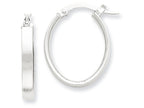 FJC Finejewelers 14k Yellow Gold with White Rhodium Oval Hoop Earrings