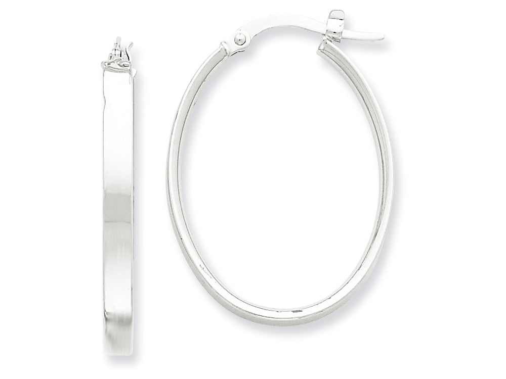 FJC Finejewelers 14k Yellow Gold with White Rhodium Oval Hoop Earrings