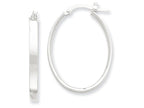 FJC Finejewelers 14k Yellow Gold with White Rhodium Oval Hoop Earrings