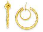 FJC Finejewelers 14k Yellow Gold Twisted Non-pierced Hoop Earrings