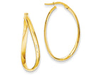 FJC Finejewelers 14k Yellow Gold Twisted Oval Hoop Earrings