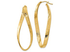 FJC Finejewelers 14k Yellow Gold Textured Twisted Oval Hoop Earrings