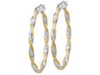 FJC Finejewelers 14 kt Two Tone Gold and Rhodium Twisted Hoop Earrings