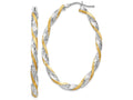 FJC Finejewelers 14 kt Two Tone Gold and Rhodium Twisted Hoop Earrings