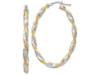 FJC Finejewelers 14 kt Two Tone Gold and Rhodium Twisted Hoop Earrings