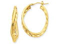 FJC Finejewelers 14k Yellow Gold Textured And Polished Twist Hoop Earrings