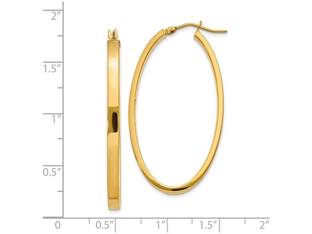 FJC Finejewelers 14k Yellow Gold Polished Oval Hoop Earrings