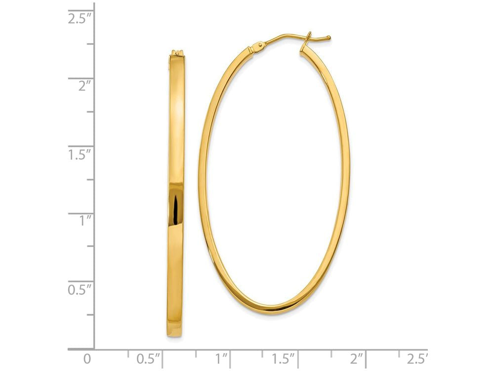 FJC Finejewelers 14k Yellow Gold Polished Oval Hoop Earrings