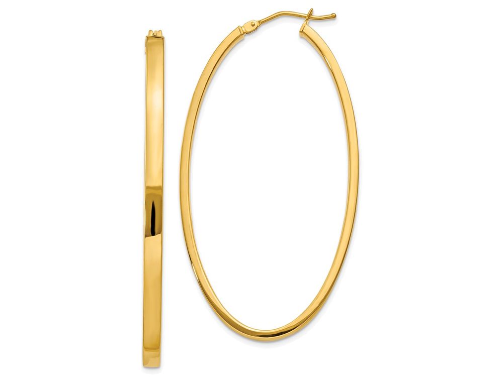 FJC Finejewelers 14k Yellow Gold Polished Oval Hoop Earrings