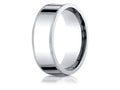 Benchmark® Platinum 8mm Flat Comfort-fit Wedding Band / Ring With Milgrain