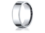 Benchmark® Platinum 8mm Flat Comfort-fit Wedding Band / Ring With Milgrain