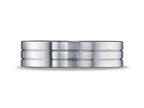 Benchmark® Platinum 6mm Comfort-fit Satin-finished With Parallel Center Cuts Carved Design Wedding Band Ring