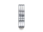 Benchmark® Platinum 6mm Comfort-fit Satin-finished With Parallel Center Cuts Carved Design Wedding Band Ring