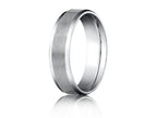 Benchmark® Platinum 6mm Comfort-fit Satin-finished With High Polished Beveled Edge Carved Design Wedding Band Ring