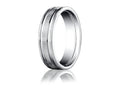Benchmark® Platinum 6mm Comfort-fit Satin-finished With Parallel Grooves Carved Design Wedding Band Ring