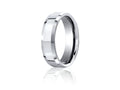 Benchmark® Platinum 6mm Comfort-fit High Polished Carved Design Wedding Band Ring