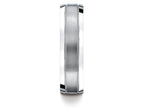 Benchmark® Platinum 6mm Comfort-fit Satin-finished High Polished Beveled Edge Carved Design Wedding Band Ring