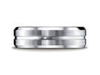 Benchmark® Platinum 6mm Comfort-fit Satin-finished With High Polished Cut Carved Design Wedding Band Ring