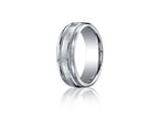 Benchmark® Platinum 7.5mm Comfort-fit Satin-finished Rope Carved Design Wedding Band Ring