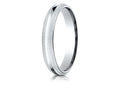 Benchmark® Platinum 4mm Slightly Domed Standard Comfort-fit Wedding Band / Ring With Double Milgrain