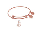 Brass With Pink Finish Charm Initial S On Pink Angelica Tween Bangle (Small)