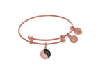 Brass With Pink Yin Yang Charm On Pink Angelica Collection Tween Bangle (Small)