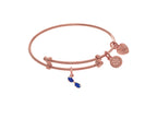 Brass With Pink Finish Charm On Pink Angelica Collection Tween Bangle (Small)