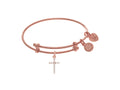 Brass With Pink Finish Charm On Pink Angelica Collection Tween Bangle (Small)