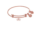 Brass With Pink Finish Infinity With Cubic Zircon Ia Charm On Pink Angelica Collection Tween Bangle (Small)