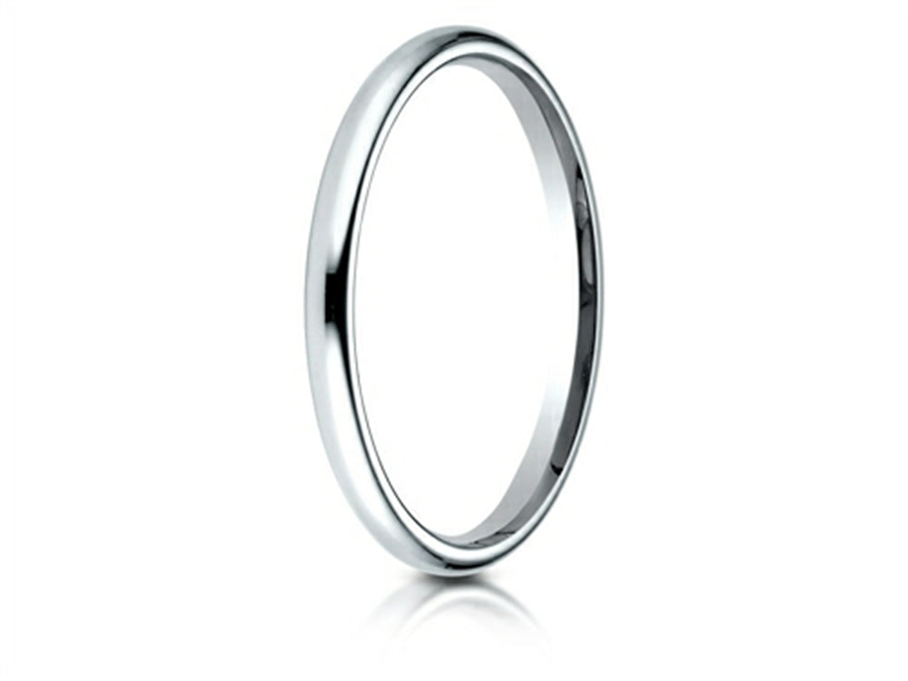 Benchmark® Platinum 2mm Slightly Domed Standard Comfort-fit Wedding Band / Ring