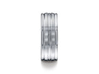 Benchmark® Platinum 8mm Comfort-fit Satin-finished Polished-Center Round Edge Wedding Band Ring