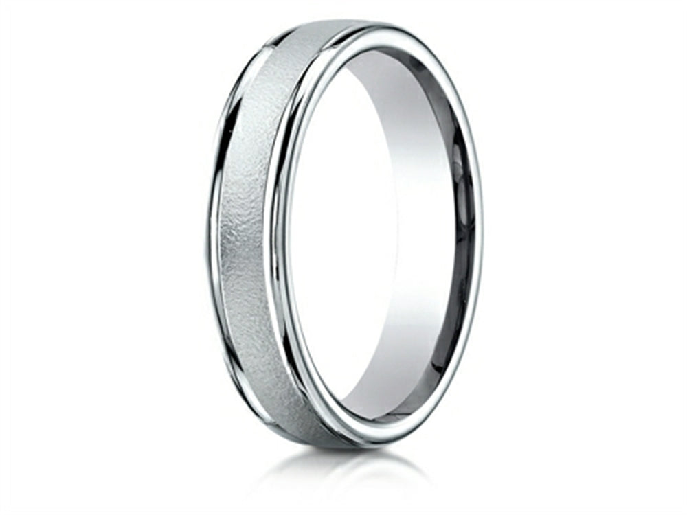 Benchmark® 14k Gold 4mm Comfort-fit Wired-finished High Polished Round Edge Carved Design Wedding Band Ring