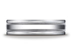 Benchmark® Platinum 6mm Comfort-fit High Polished With Milgrain Round Edge Carved Design Wedding Band Ring