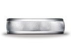 Benchmark® Platinum 6mm Comfort-fit Wired-finished High Polished Round Edge Carved Design Wedding Band Ring