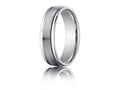Benchmark® Platinum 6mm Comfort-fit Satin-finished High Polished Round Edge Carved Design Wedding Band Ring
