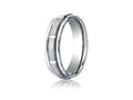 Benchmark® Platinum 6mm Comfort-fit Satin-finished Polished Center Cuts And Carved Design Wedding Band Ring