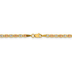 FJC Finejewelers 14 kt Yellow Gold 2.75mm Tri-color Rhodium Pavé Valentino Chain