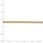 FJC Finejewelers 14 kt Yellow Gold 2.75mm Tri-color Rhodium Pavé Valentino Chain