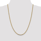 FJC Finejewelers 14 kt Yellow Gold 2.75mm Tri-color Rhodium Pavé Valentino Chain