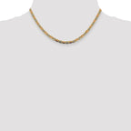 FJC Finejewelers 14 kt Yellow Gold 3.8mm Tri-color Rhodium Pavé Valentino Chain