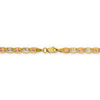 FJC Finejewelers 14 kt Yellow Gold 3.8mm Tri-color Rhodium Pavé Valentino Chain