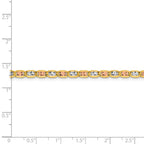 FJC Finejewelers 14 kt Yellow Gold 3.8mm Tri-color Rhodium Pavé Valentino Chain