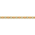 FJC Finejewelers 14 kt Yellow Gold 3.8mm Tri-color Rhodium Pavé Valentino Chain