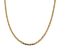 FJC Finejewelers 14 kt Yellow Gold 3.8mm Tri-color Rhodium Pavé Valentino Chain