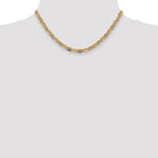 FJC Finejewelers 14 kt Yellow Gold 4.65mm Tri-color Rhodium Pavé Valentino Chain