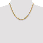 FJC Finejewelers 14 kt Yellow Gold 4.65mm Tri-color Rhodium Pavé Valentino Chain